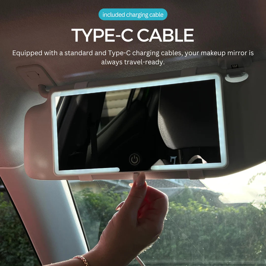 BristleBoss™ Car Vanity Mirror Light – Flawless Beauty On the Go