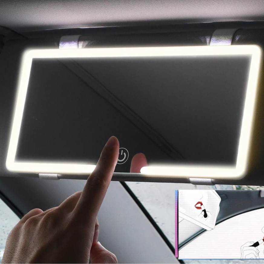 BristleBoss™ Car Vanity Mirror Light – Flawless Beauty On the Go