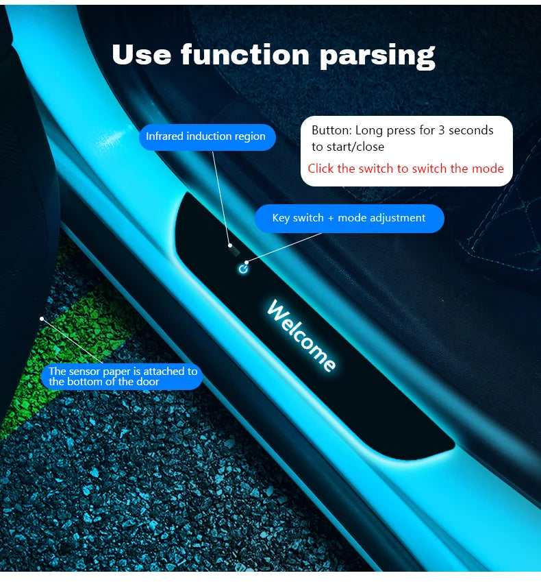 Customise Magnetic LED Car Door Lights (2 Pcs)